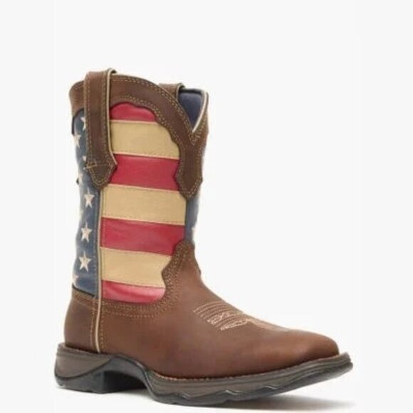 Durango Cowgirl Lady Rebel Patriotic Flag Boots 8M Leather Q10140 NWB $165 - Picture 1 of 16